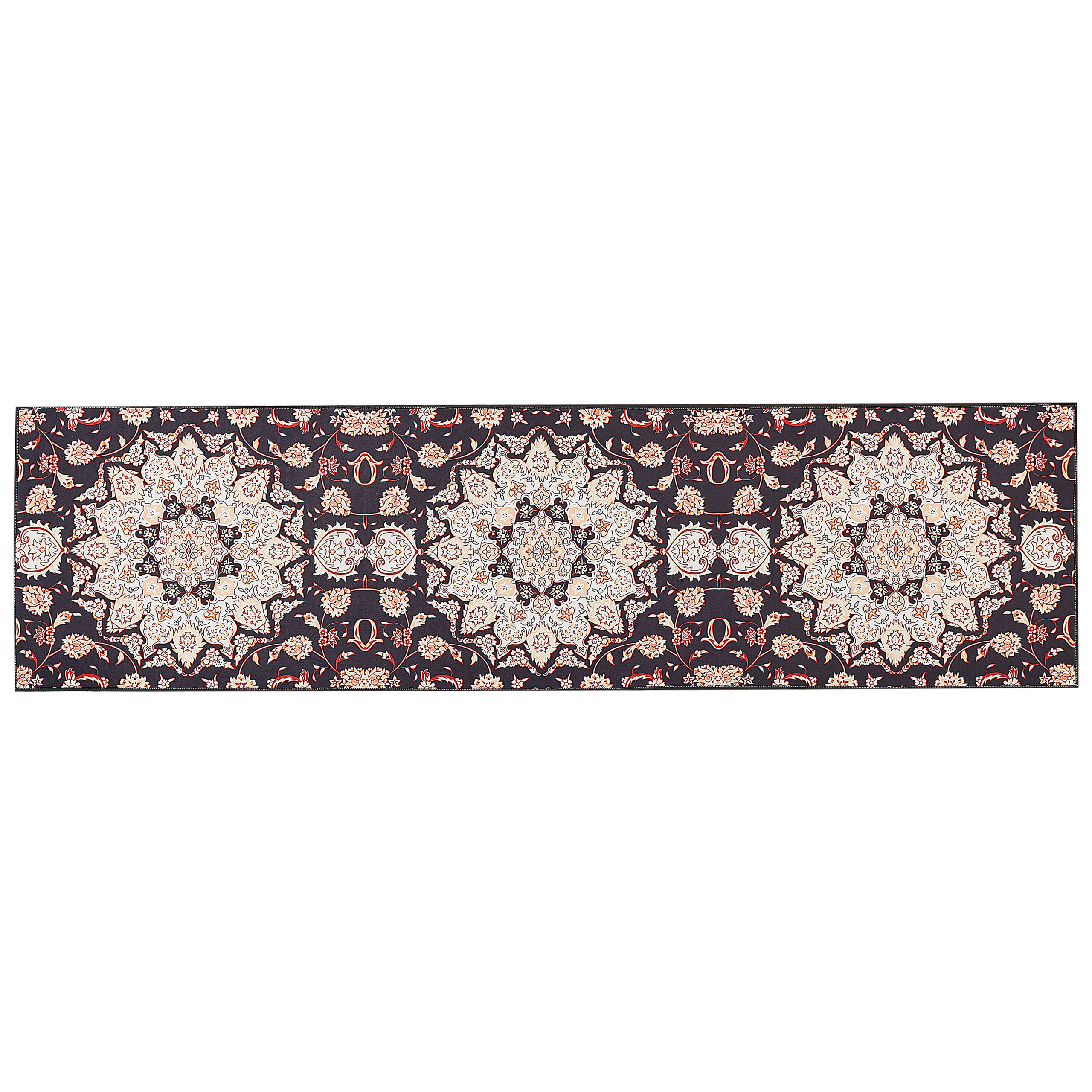 Beliani alfombra negra y beige 80 x 300 cm aritas