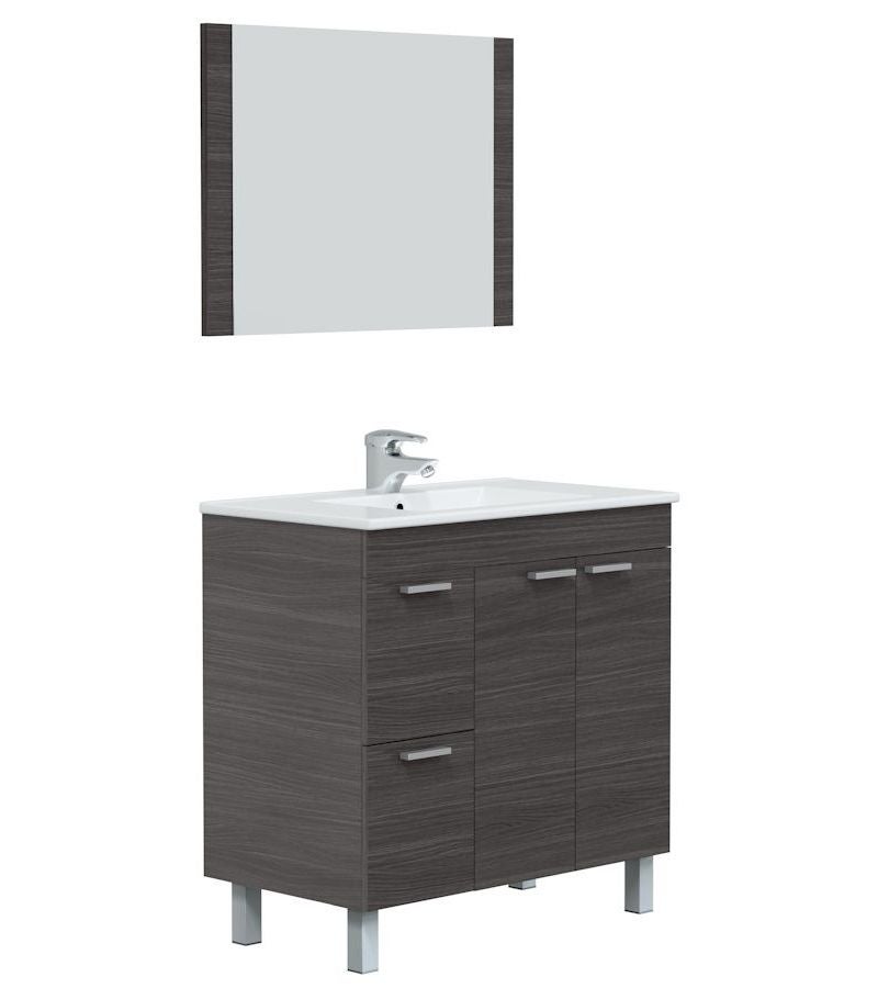 Mueble de baño aktiva ceniza 80 x 80 x 45 cm