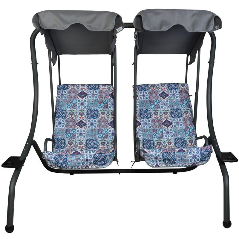 Huśtawka ogrodowo balkonowa Saska Garden Sonic 2 osobowa mozaika