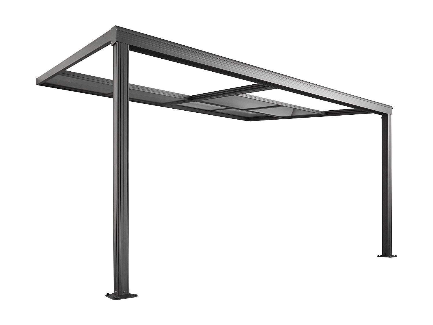 Pérgola adosada con techo deslizable - 12m² - antracita - IZEDA - 5