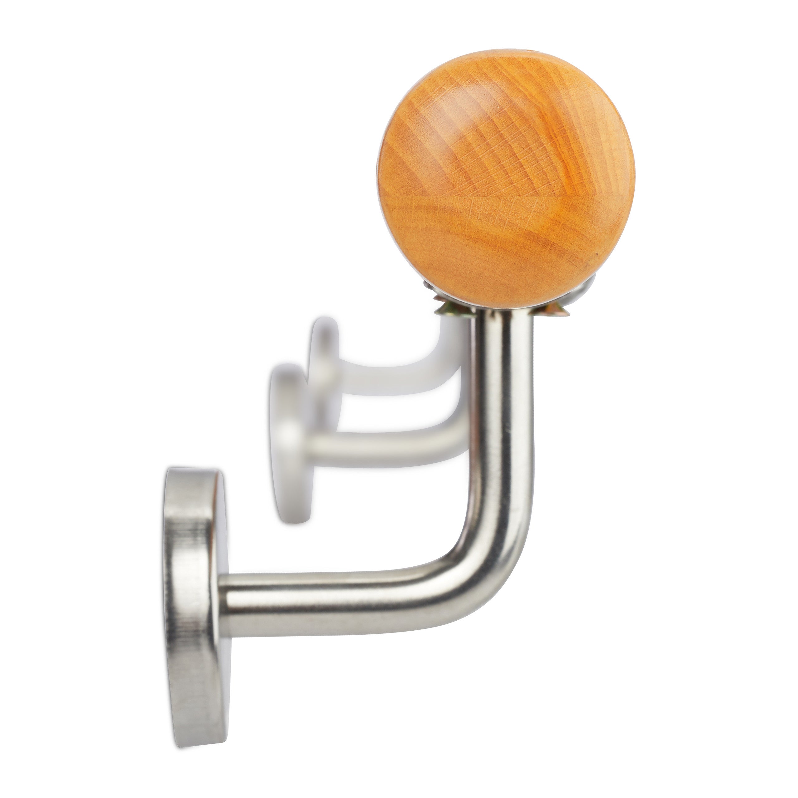 Rampe d’escalier bois, Main courante escalier bois 1500 mm/150 cm/1,5 m mural, 42 cm diamètre, nature, Relaxdays - 4