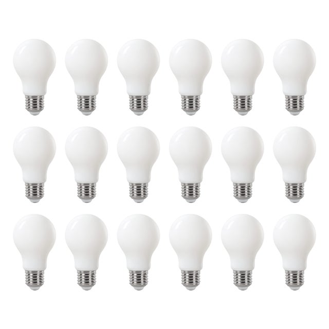 LEXMAN - Opakowanie 18 żarówek LED nieprzezroczystych - E27 - 1521LM - 11,2 W, co odpowiada 100 W - Ø 60 mm - 4000 K - Naturalna biel