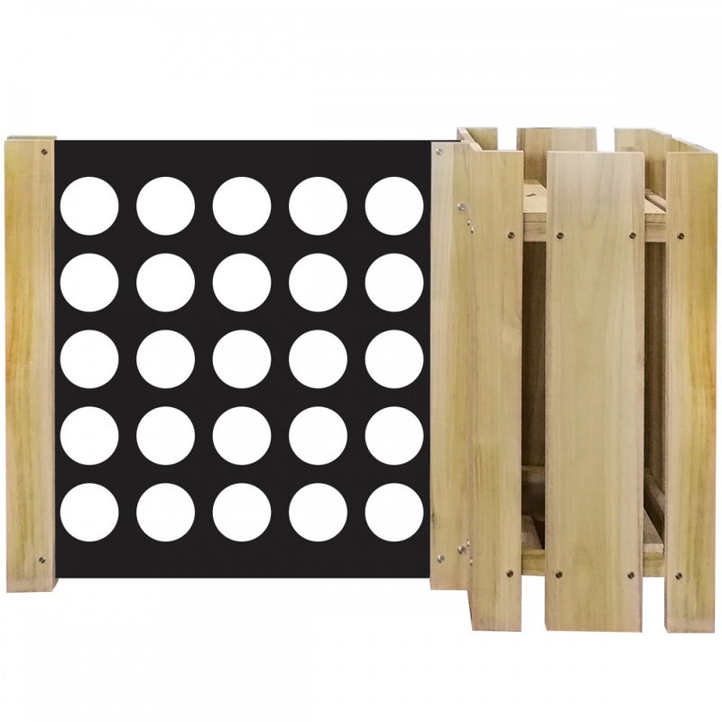 DONICA DREWNIANA KOMPOZYCJA - Donica z modułową przegrodą - 150x100 cm - Wykonana z drewna i PVC - Model ŚREDNIE OTWORY