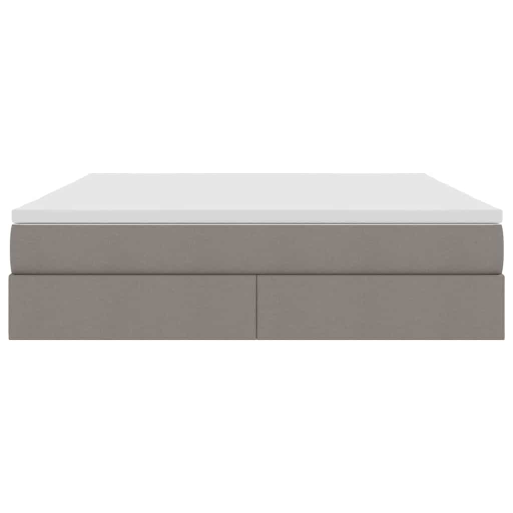 Lit avec rangement et matelas taupe 180 x 200 cm polyester - 7