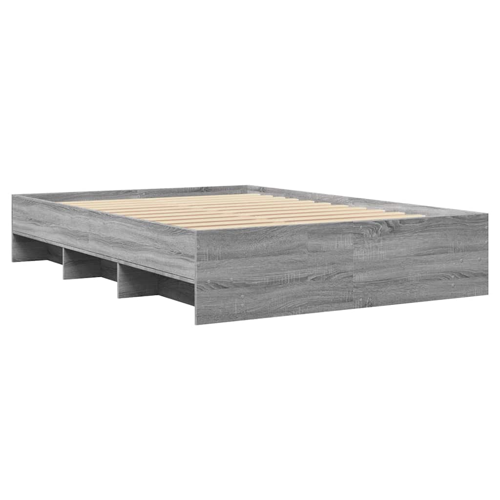 Cadre de lit sans matelas, gris, 140 × 200 cm - 4