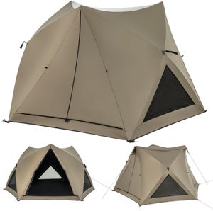 Tente Tipi Chauffante VEVOR Pour 4-6 Personnes - Imperméable PU2500mm, Légère, Avec Trou Pour Poêle