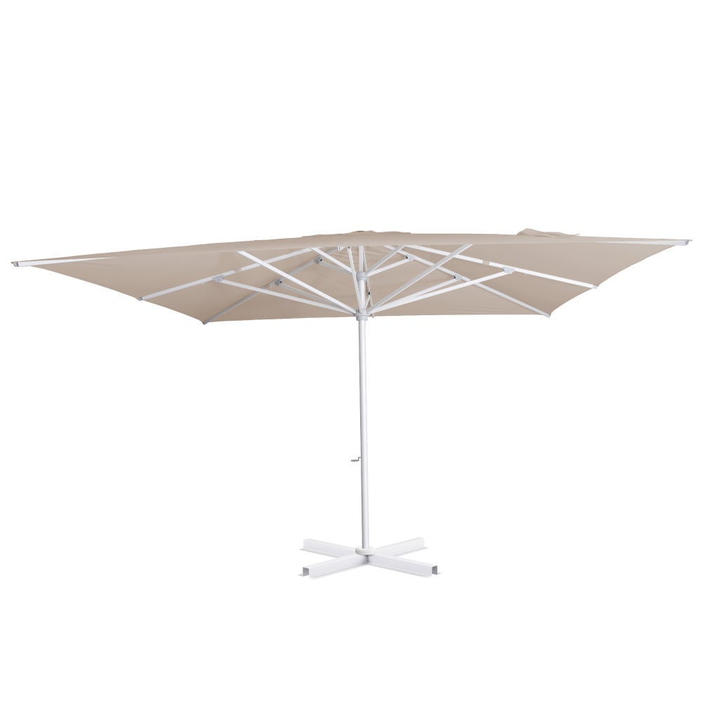 IASO Basics Sintra – Parasol carré 4x4, toile beige, structure blanche - 2