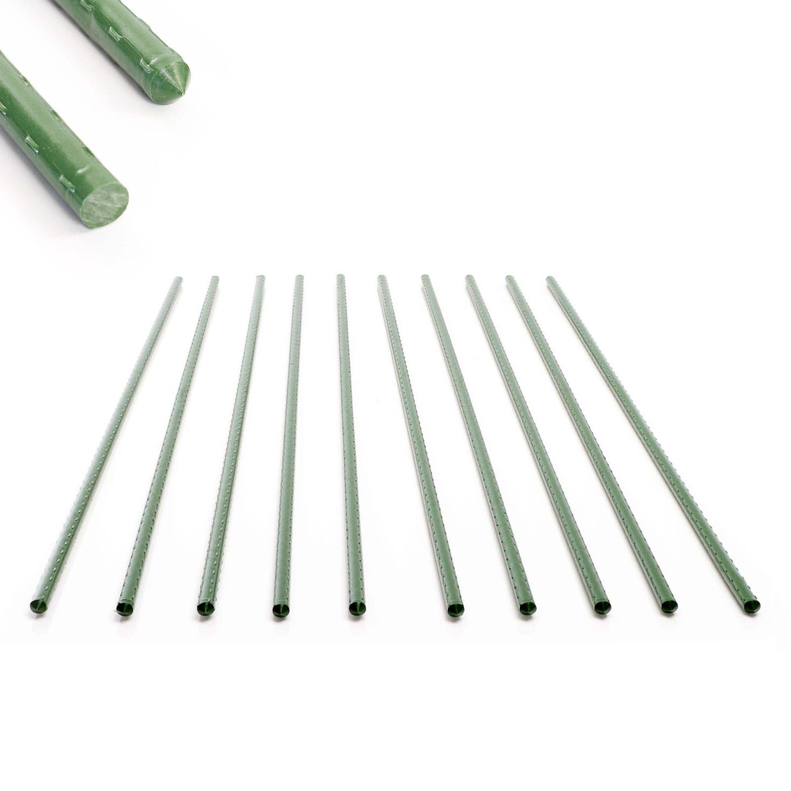Suinga Confezione Da 10 Tutor In Acciaio Plastificato 120 Cm 11 Mm | Aste Per Piante E Alberi | Tutor Per Pomodori E Piante Rampicanti | Supporto Per