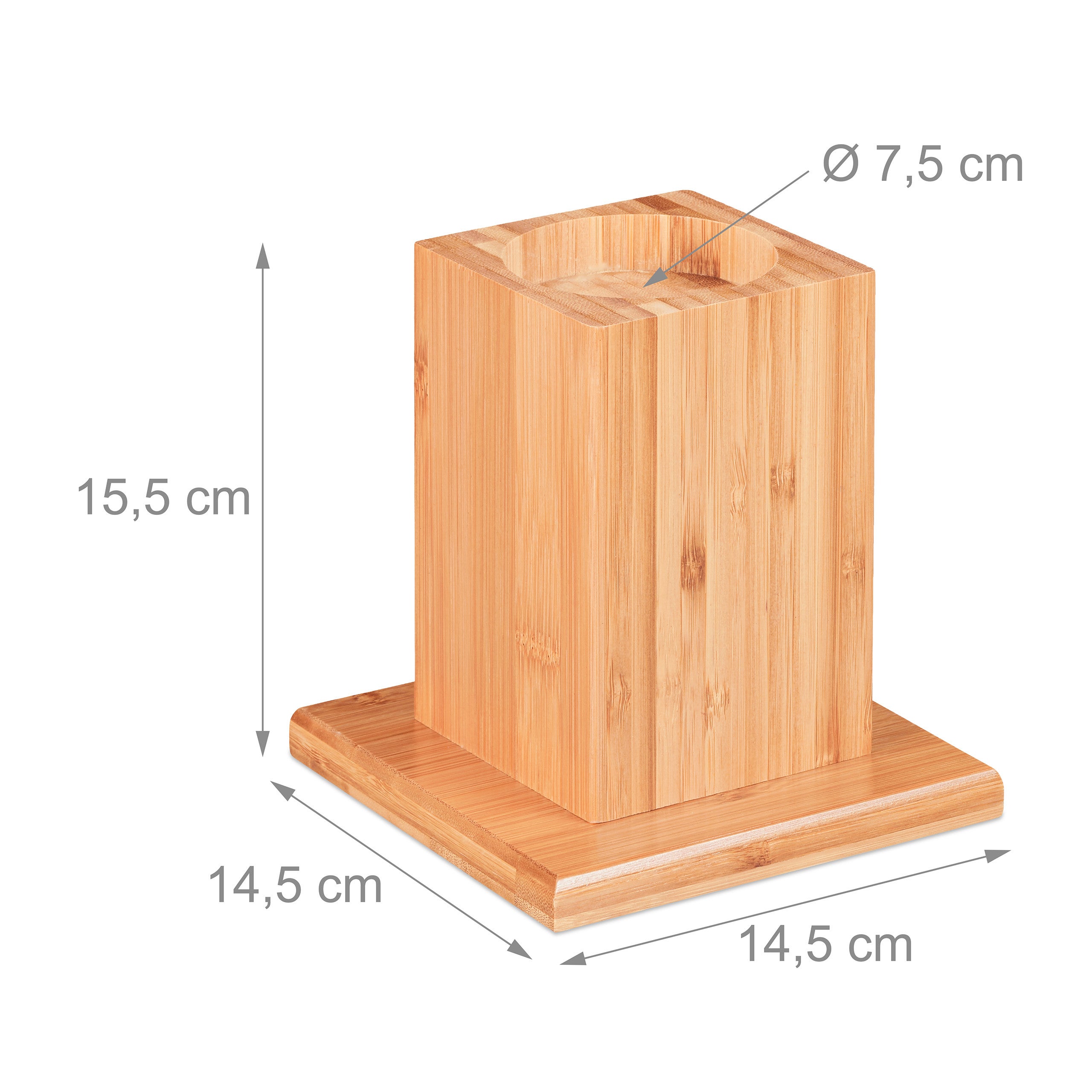 Relaxdays Rehausseurs de meuble en lot de 4, Élévateurs 14 cm, tables, chaises, autres meubles, 5x14,5x14,5 cm, nature - 4