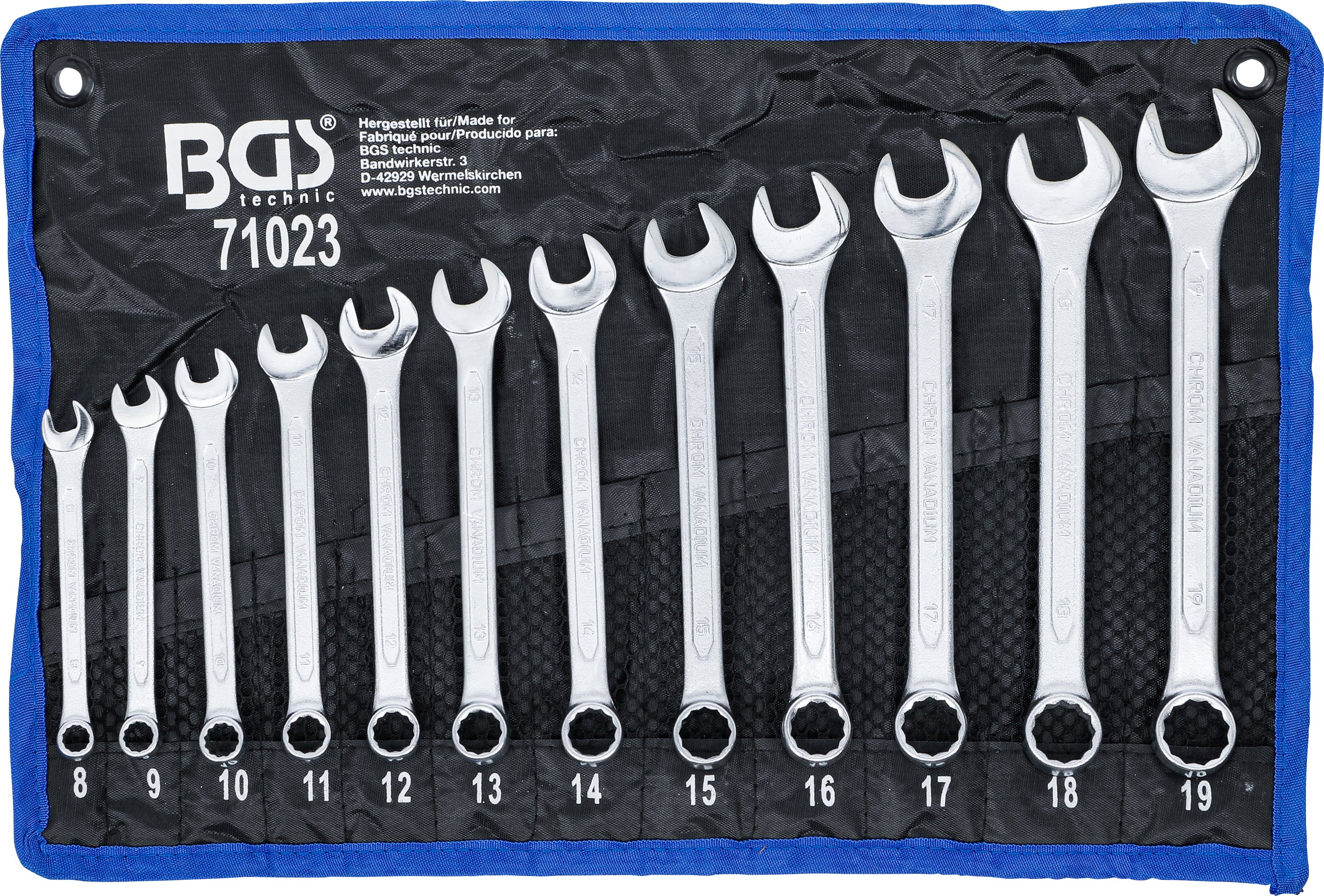 BGS 71023 | Serie di chiavi combinate anello-forchetta | 8 - 19 mm | 12 pz.
