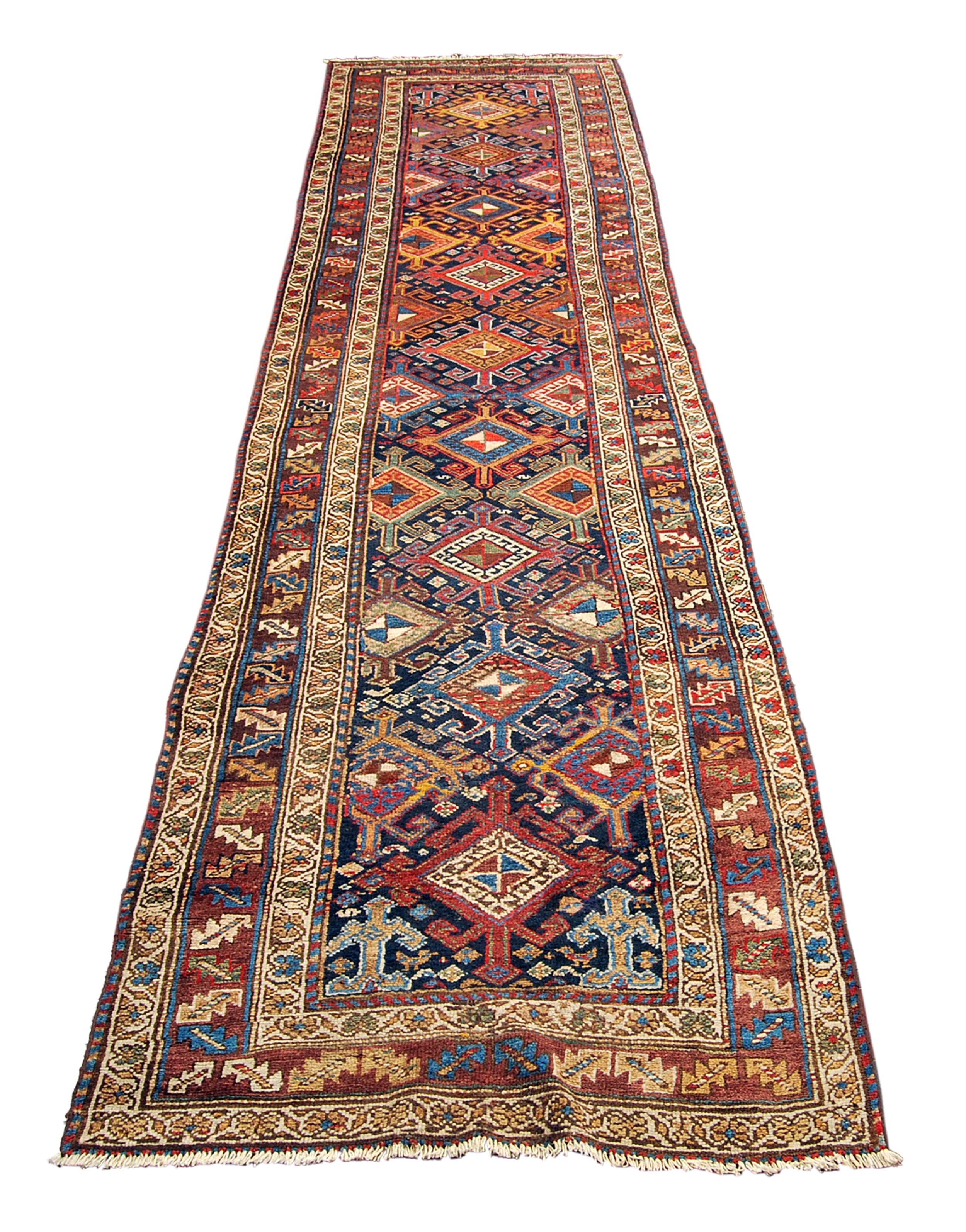 Alfombra oriental original hecha a mano, medida: 380x84 cm con certificado de autenticidad
