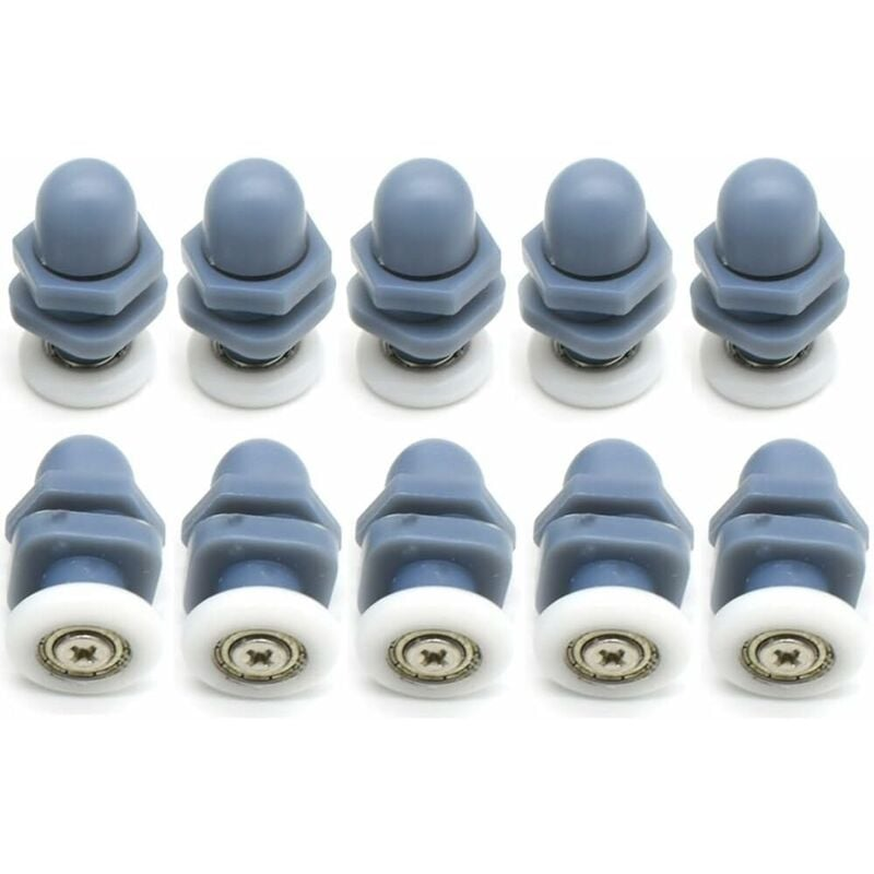 Zestaw 10 rolek do drzwi prysznicowych 19 mm