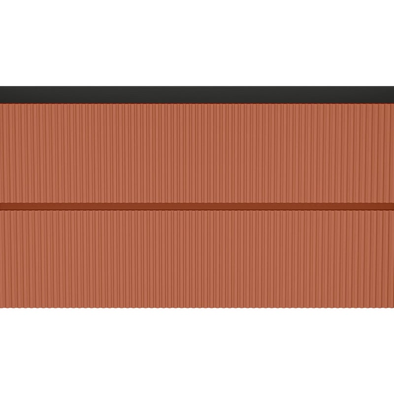 Szafka wisząca pod umywalkę ryflowana terakota - 120 cm - PAVANI