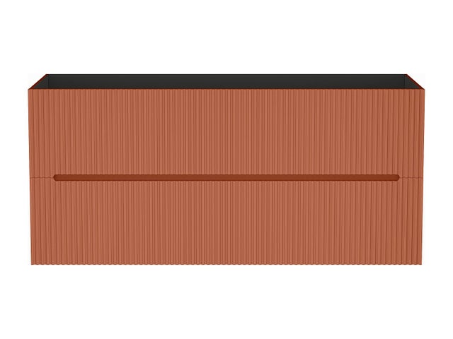 Meuble sous vasque suspendu strié terracotta - 120 cm - PAVANI