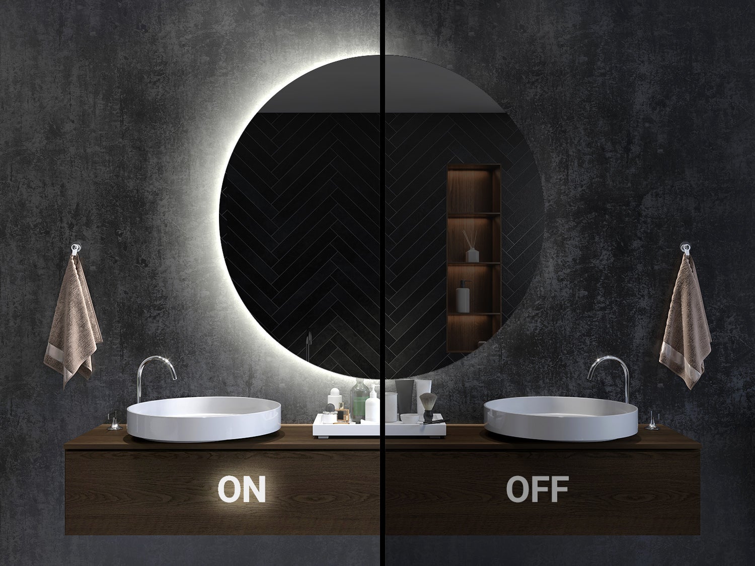 Owalne lustro łazienkowe LED 40x70 – neutralne światło, nowoczesna aranżacja - 7