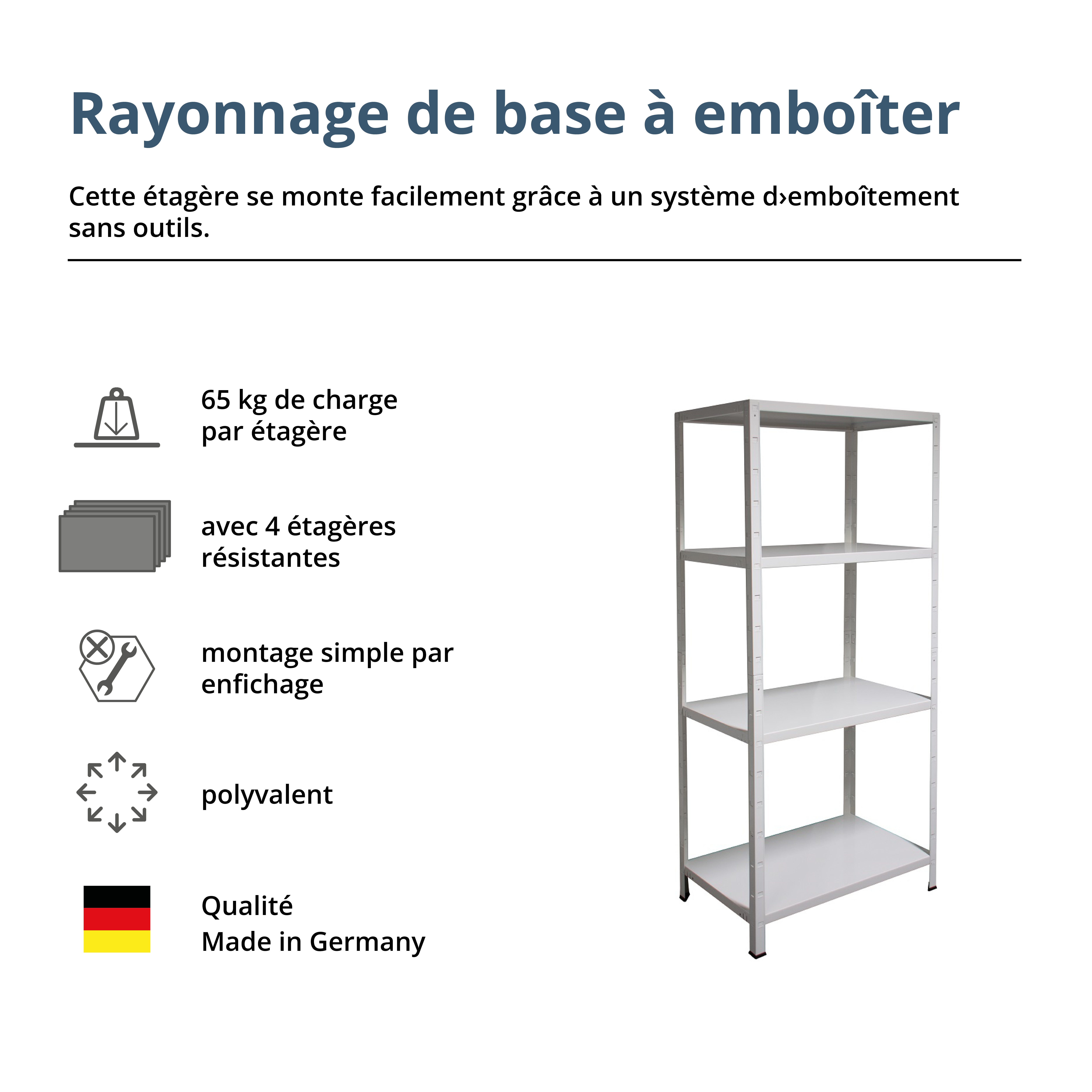 Générique Armoire De Rangement Métal 5 Étagères, Charge 82 Kg