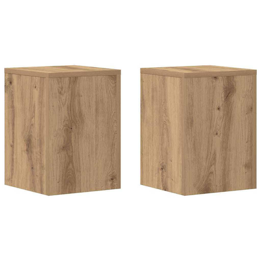 Lot de 2 supports pour plantes chêne artisanal en panneau de bois - 2