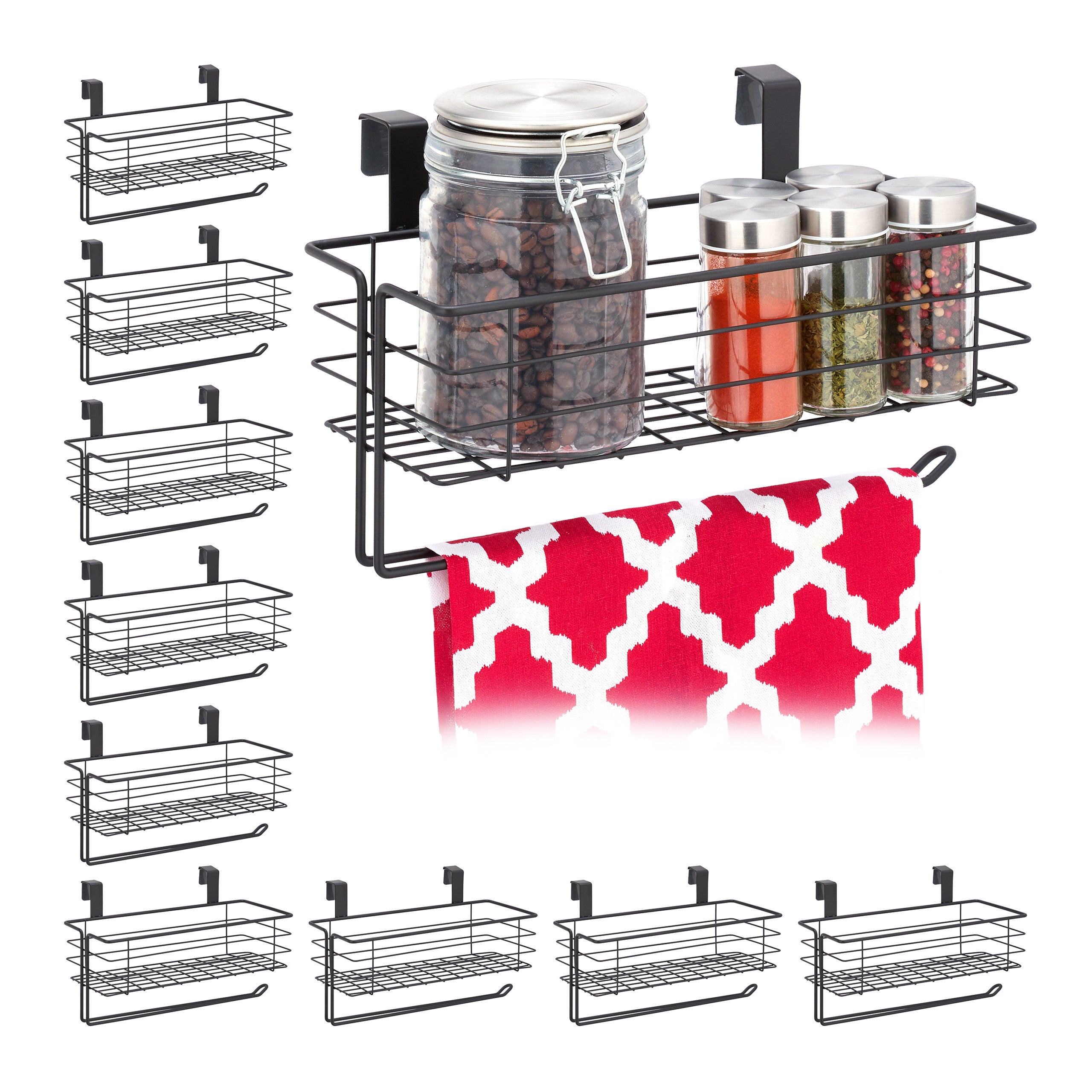 TJ.MOREE Set Da 4 Portaspezie Da Parete In Stile Rustico: Organizer Per Barattoli E Flaconi Per Cucina