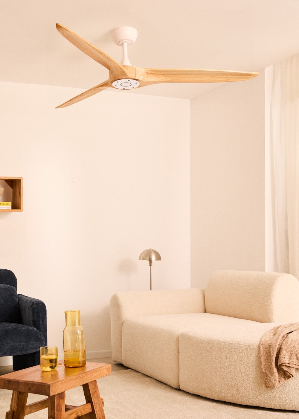 CREATE - WIND CENTURY - Wentylator sufitowy 40W cichy Ø152 cm 100% drewno -