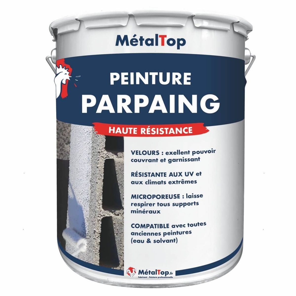 Peinture Parpaing - Vert pin - RAL 6028 - 15 L - Métaltop | Leroy Merlin
