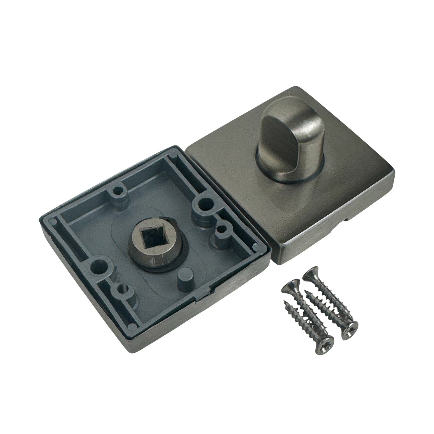 2 rosaces de poignée de porte carrées Mira verrou de condamnation, Aluminium nickel mat - 4