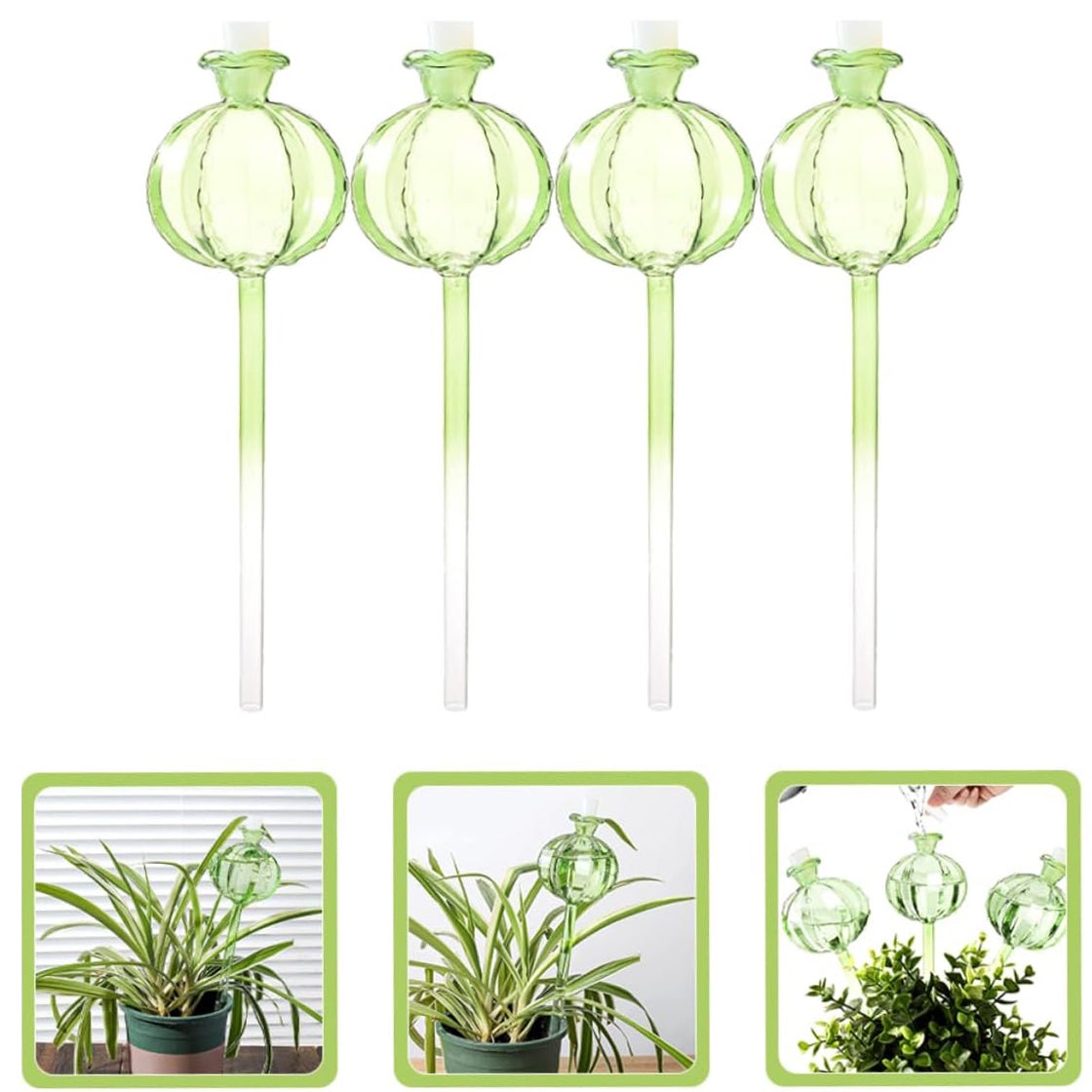 2 Globi Irrigatori Automatici In Vetro A Forma Di Uccello - Marrone - Per Piante Da Interno Ed Esterno - 2
