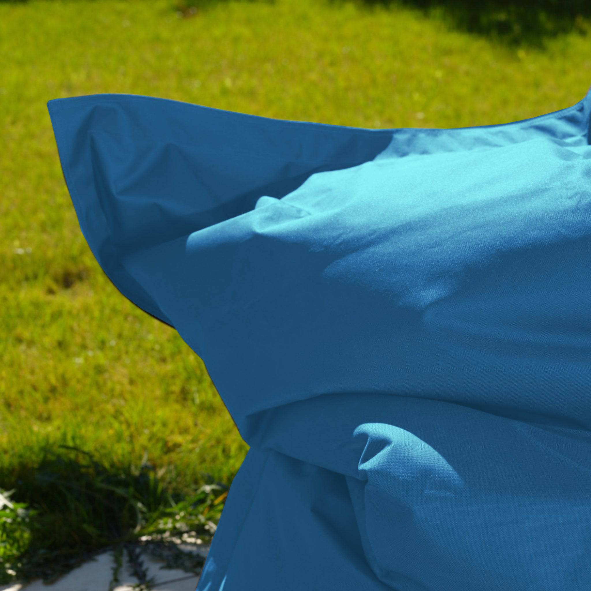 Housse pour Pouf Géant XXL 180x140cm Intérieur et Extérieur - Bleu pétrole - 4