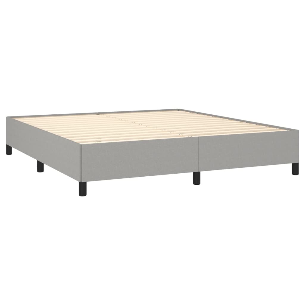 Cadre de lit sans matelas gris clair 160 x 200 cm en tissu - 4