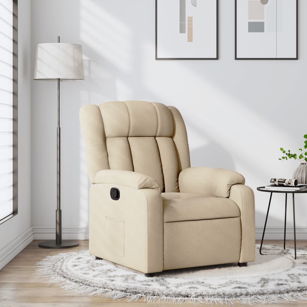 Poltrona reclinabile in tessuto color crema | Leroy Merlin