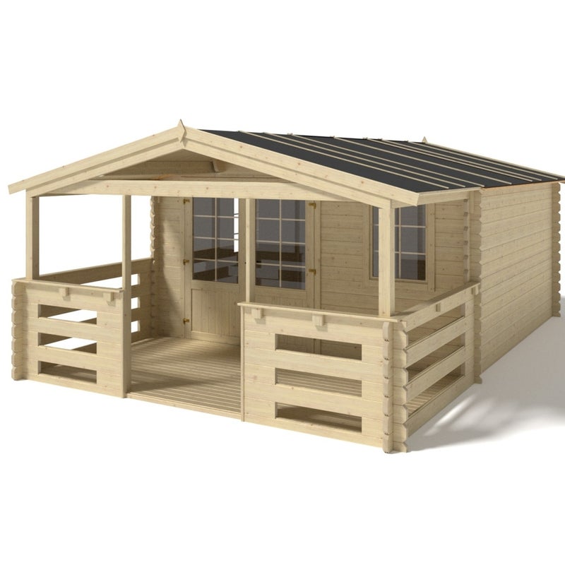 Domek ogrodowy ALTANKA - 4x4 m z tarasem 4x2m - 24 m2, drewniany, 1szt.