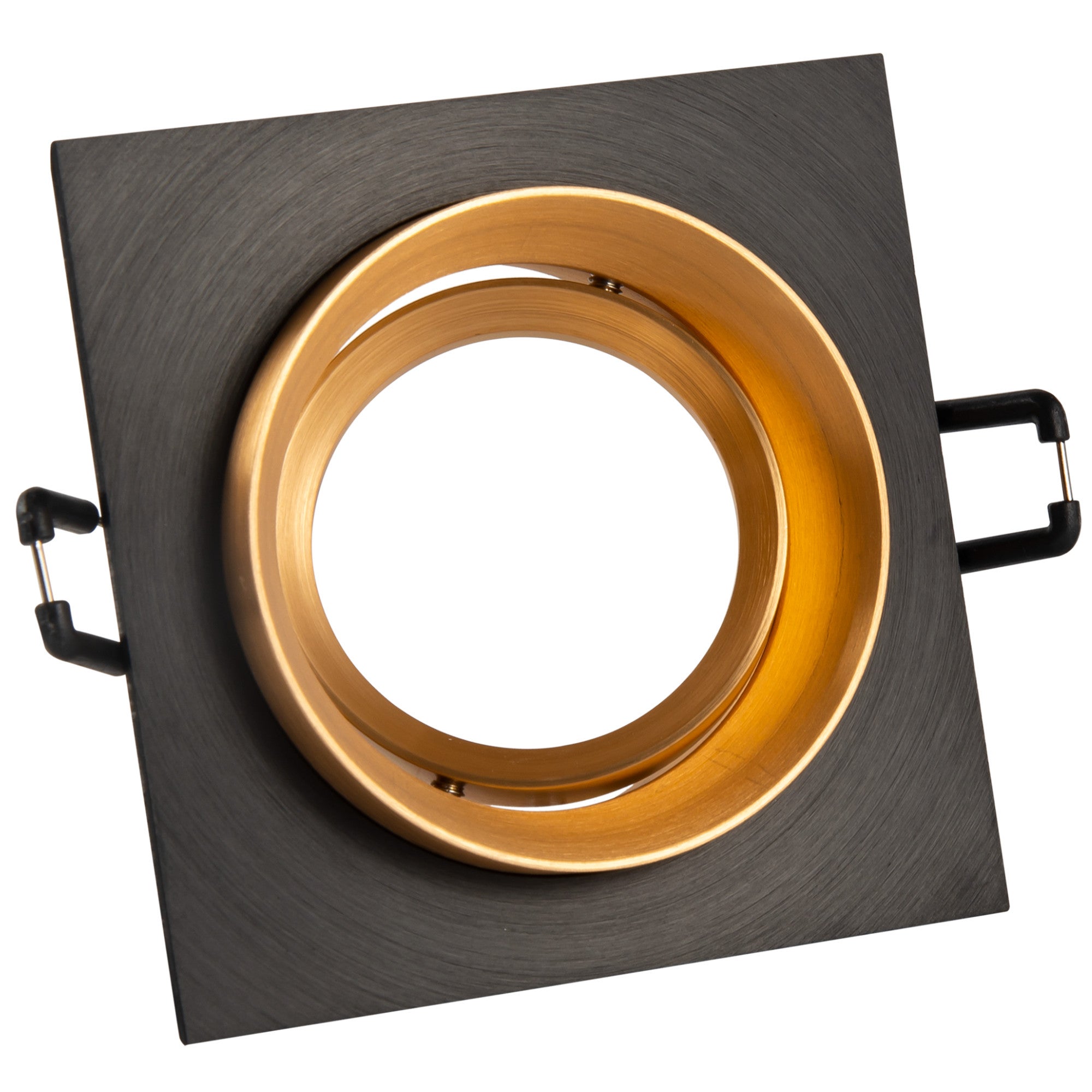 Oprawa sufitowa wpuszczana podtynkowa Lika czarno-złota 1xMR16x8W kwadratowa ruchoma IP20 wym: 3,2 x 9,2 x 9,2 cm metal Polux