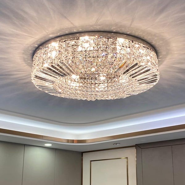 12 W ściemnialna okrągła lampa sufitowa LED – 3-kolorowa kryształowa oprawa oświetleniowa do montażu wpuszczanego, europejski do salonu/wystroju,40 cm - 5