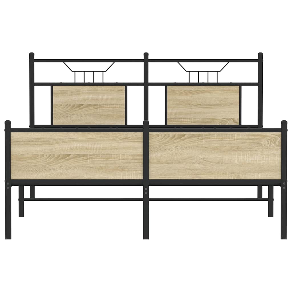 Cama de casal | Cama de adulto | Estrutura cama s/ colchão derivados de madeira carvalho sonoma CFW361908 - 6