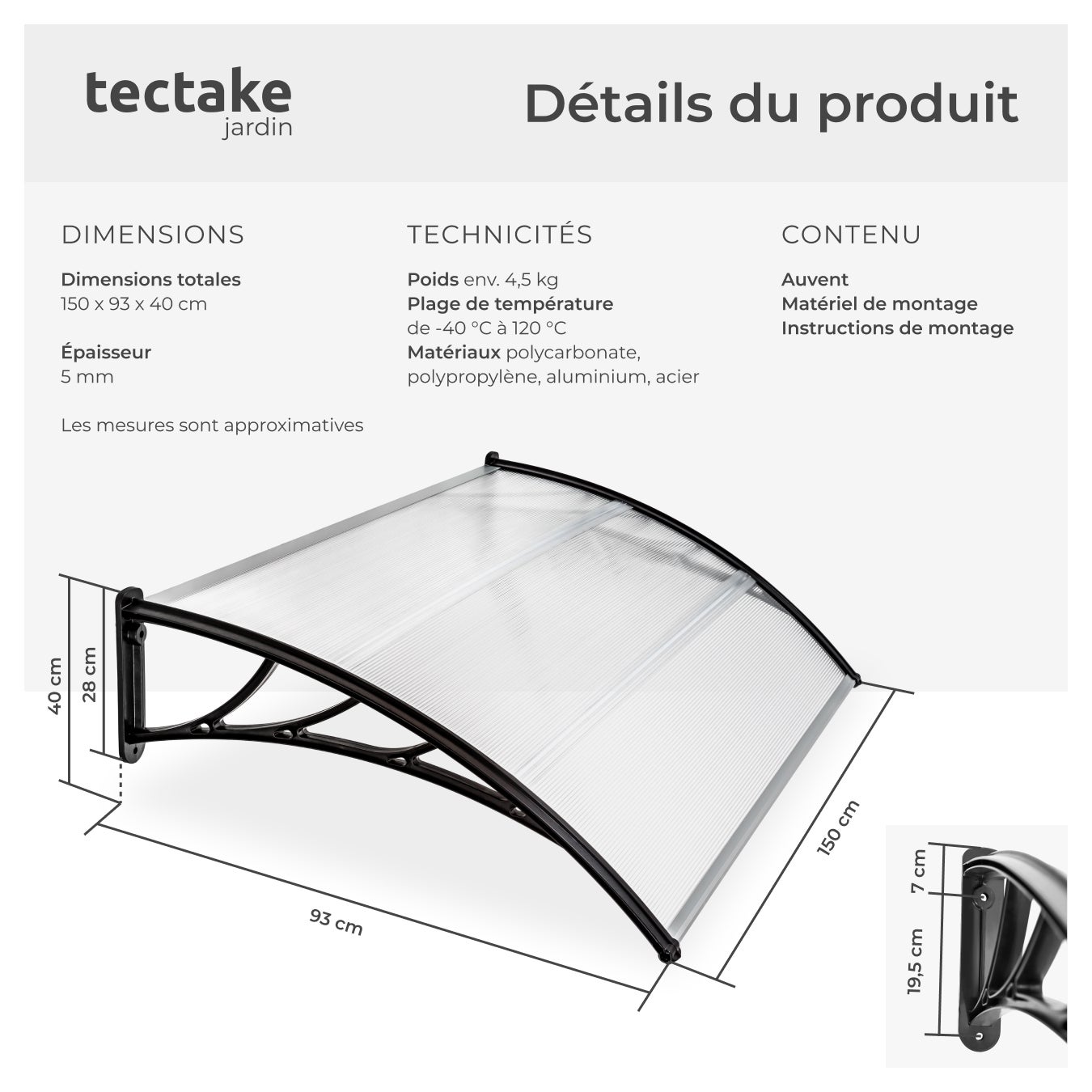 TECTAKE Cobertura em forma de arco - 6