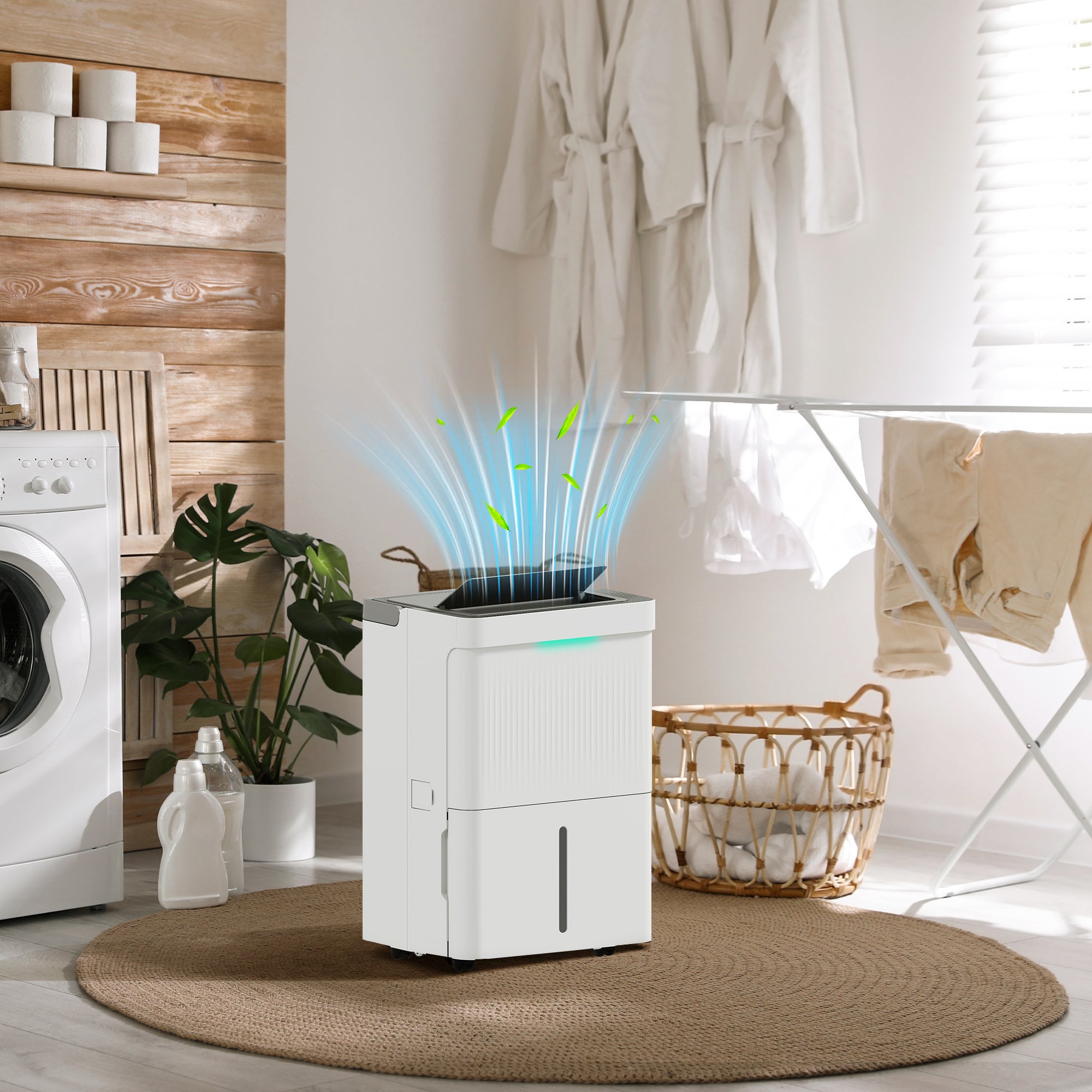 Homcom Deshumidificador Abs 35.5X28x52.2 Cm Blanco , Leroy Merlin