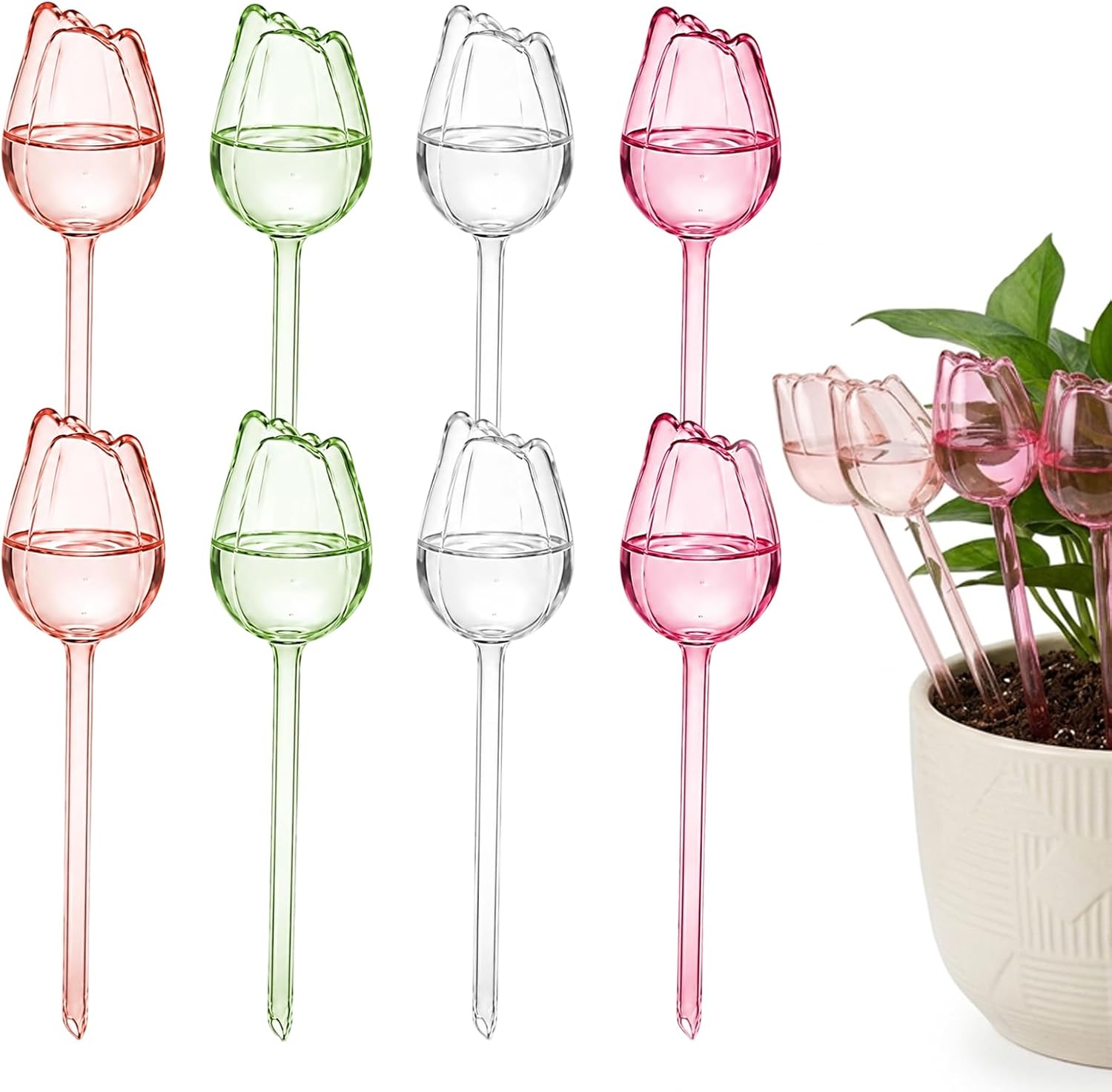 Kit De Riego Por Goteo Automático De 8 Piezas, Sistema Con Estacas De Cerámica Para Plantas De Interior, Ideal Para Vacaciones, Riego Inteligente Sin Excesos