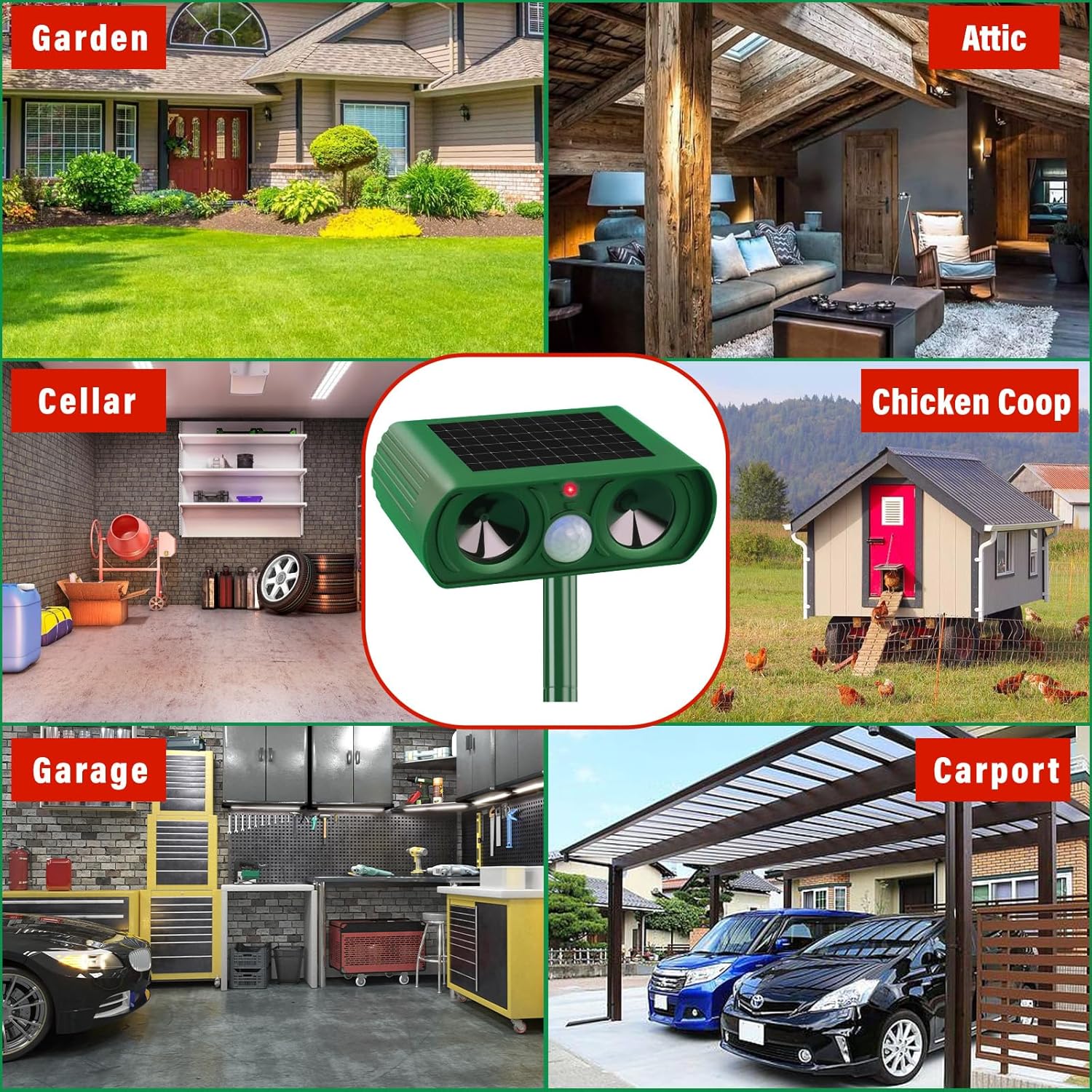 Repelente solar ultrassônico para gatos, repele eficazmente gatos, pássaros, raposas, guaxinins, coelhos e outros animais - 5