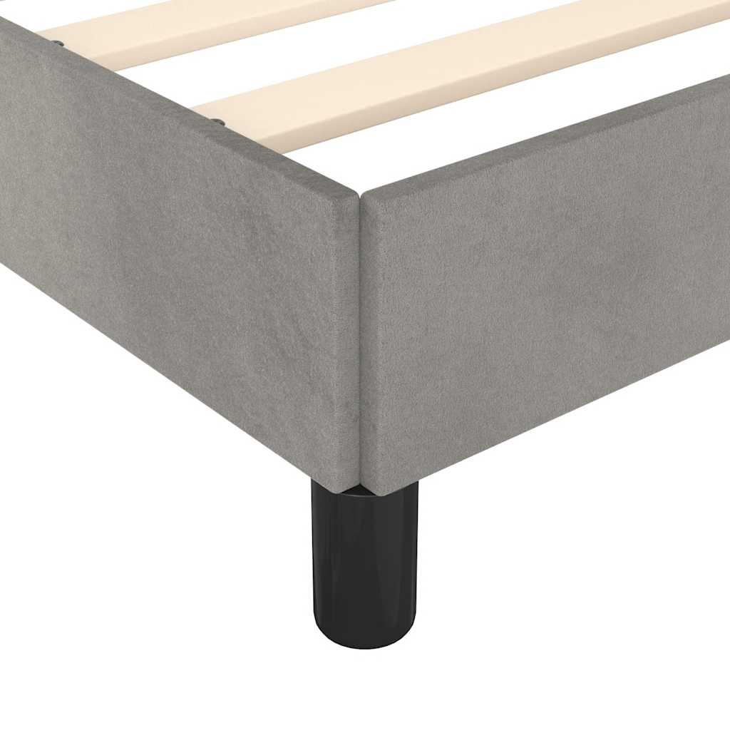 Cadre de lit sans matelas, en velours, gris clair, pour la chambre, 120 × 200 cm - 7