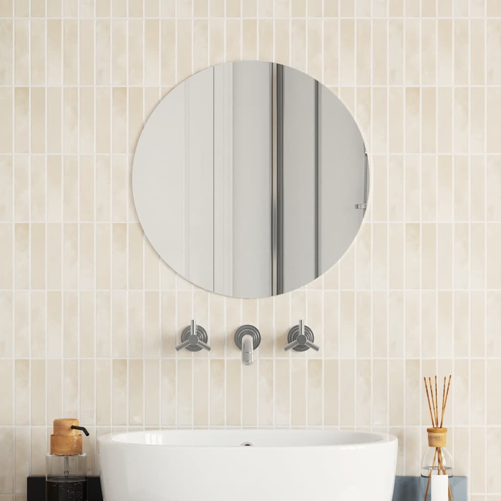 Vidaxl Espejo De Pared Redondo Vidrio 50 Cm - Imagen 2