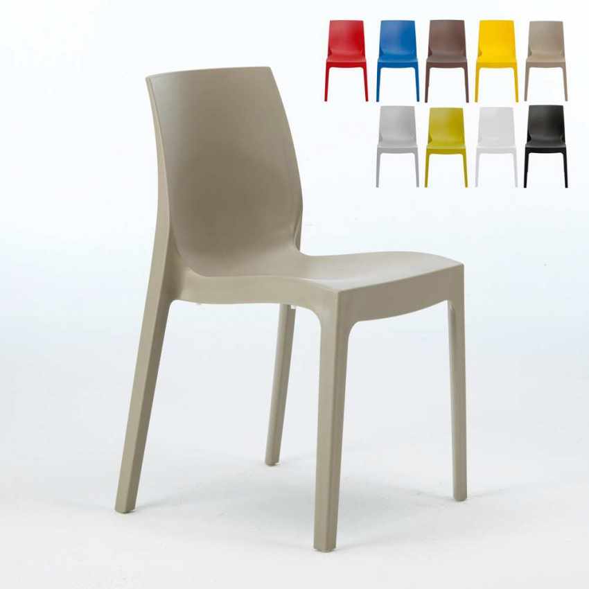 Lot De 4 Chaises Empilables En Résine Fabriquées En Italie Design Pour Interieur Et Exterieur Sofia Blanc 91527696