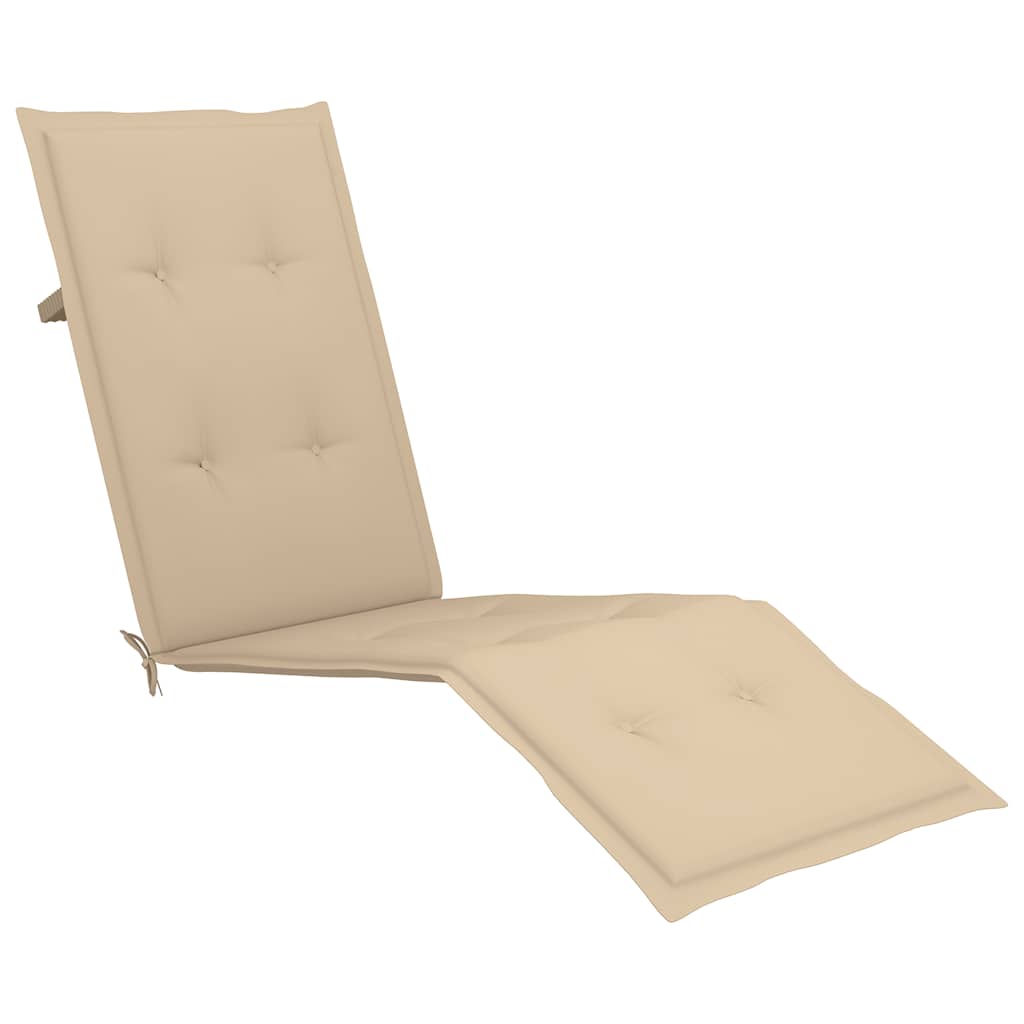 vidaXL Chaise longue d'extérieur repose-pied et coussin Acacia solide - 6