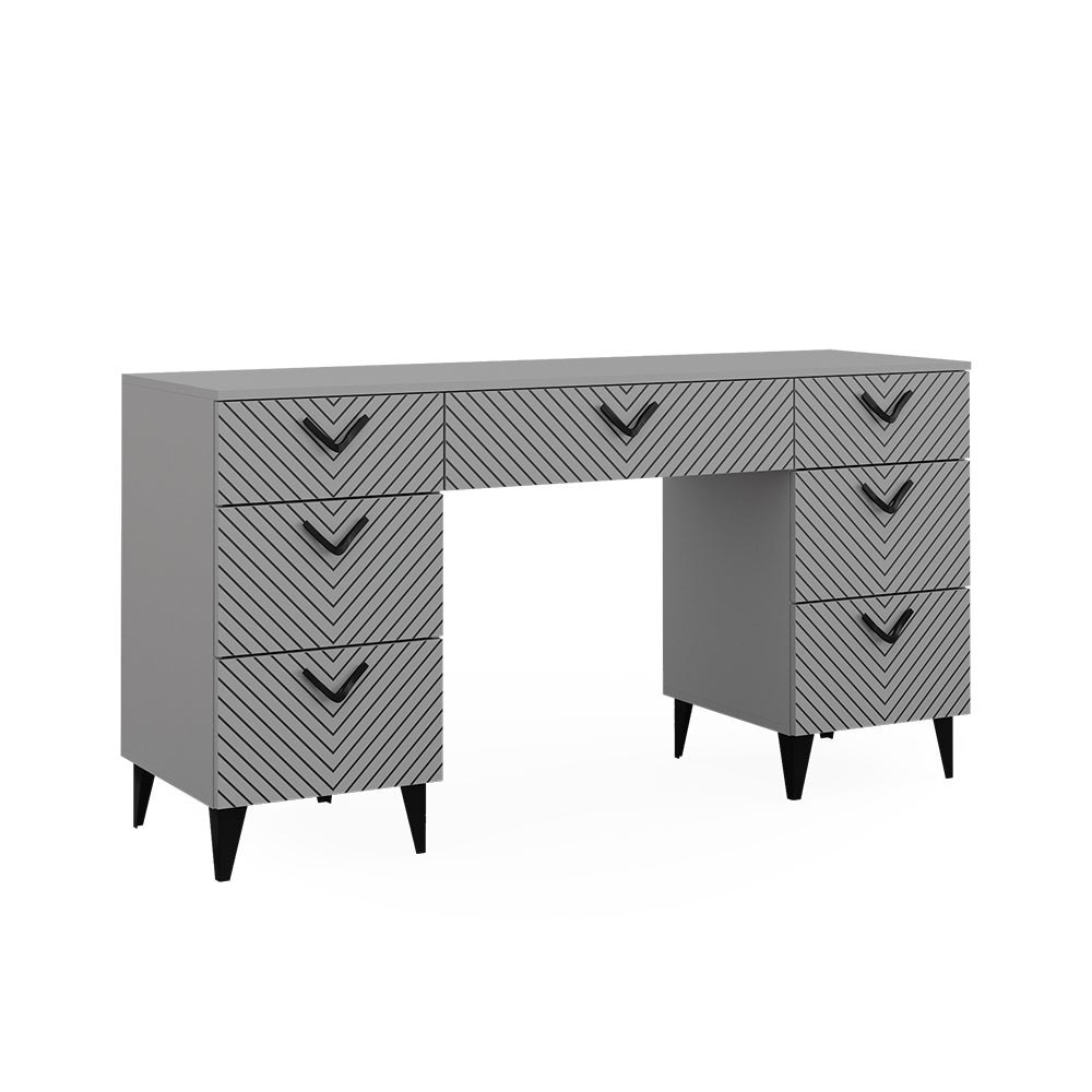 Vicco Biurko Anett, Szary, 150 x 45 cm z 7 szufladami