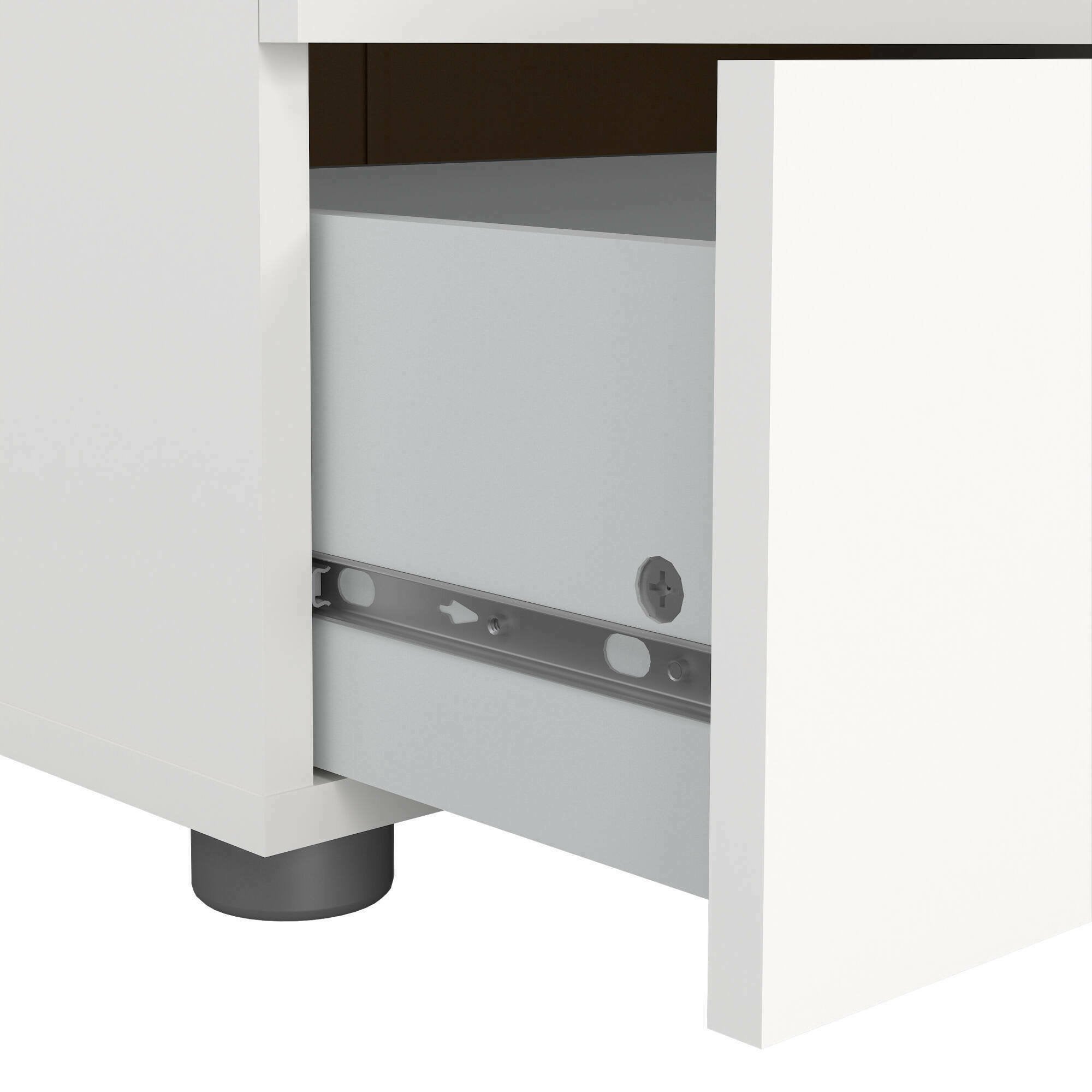 Commode Aramis, Commode polyvalente, Commode de chambre, Meuble avec tiroirs, 70x40 h82 cm, Blanc - 5