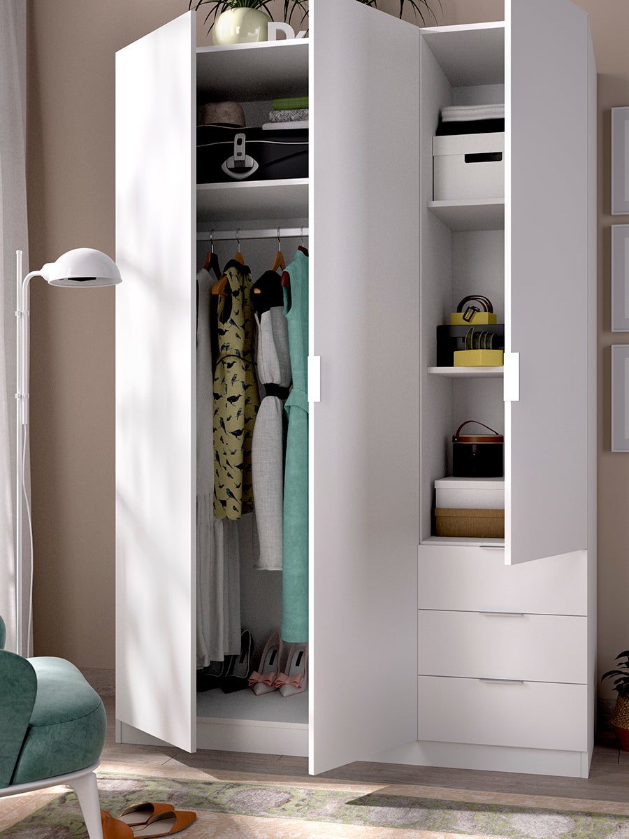 ESSEN Armario 3 puertas 3 cajones blanco - 7