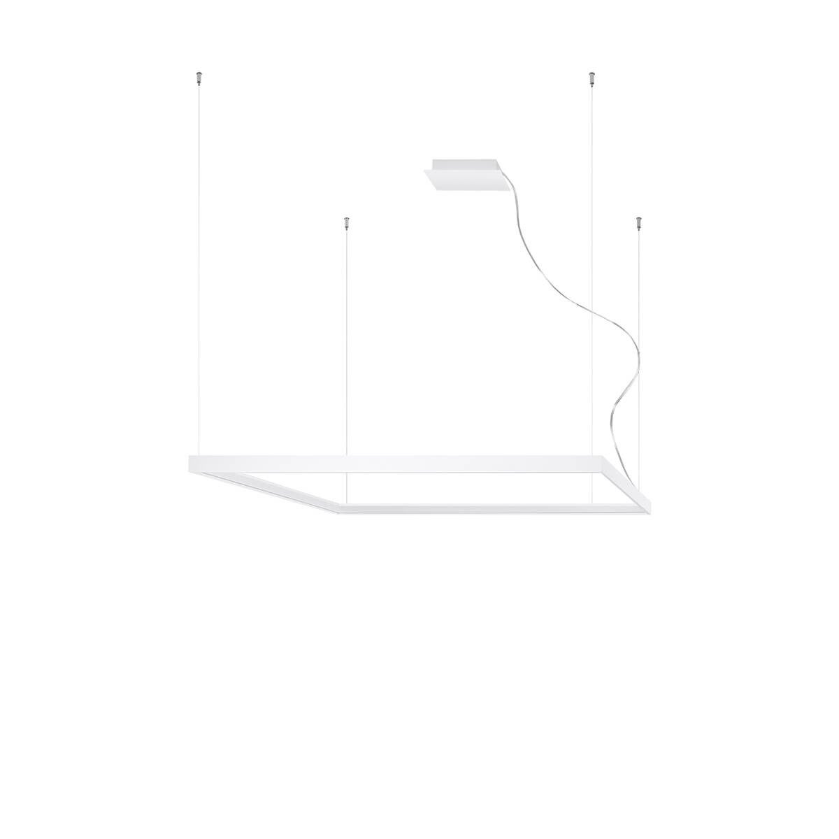 Lampa wisząca Nelya biała LED 70W 3000K 8096lm wym: 150 x 110 x 110 cm aluminium Thoro Lighting