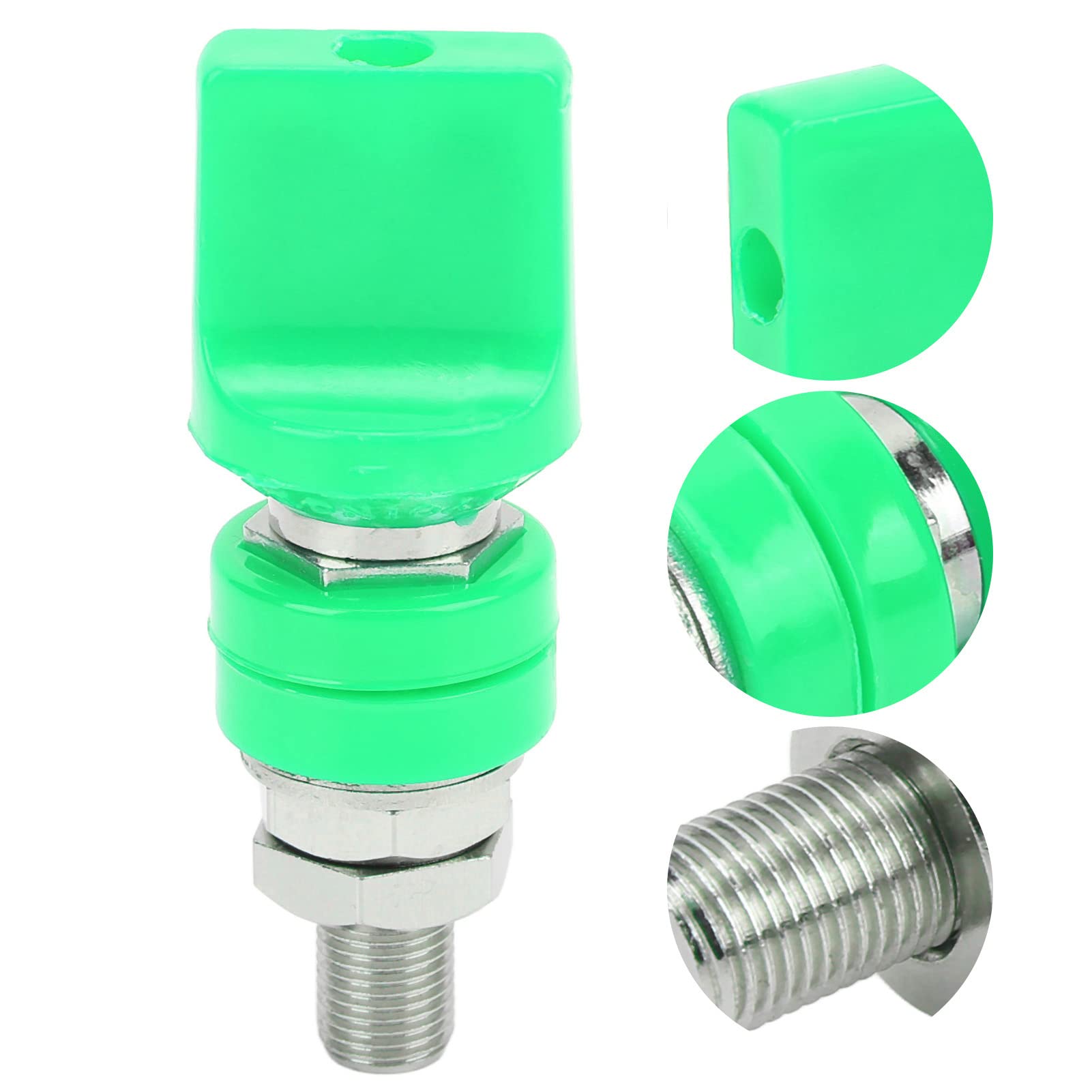 Connettore terminale per filo di collegamento M10 Filettatura 100A Grande corrente per spina a banana da 4 mm (verde) - 3