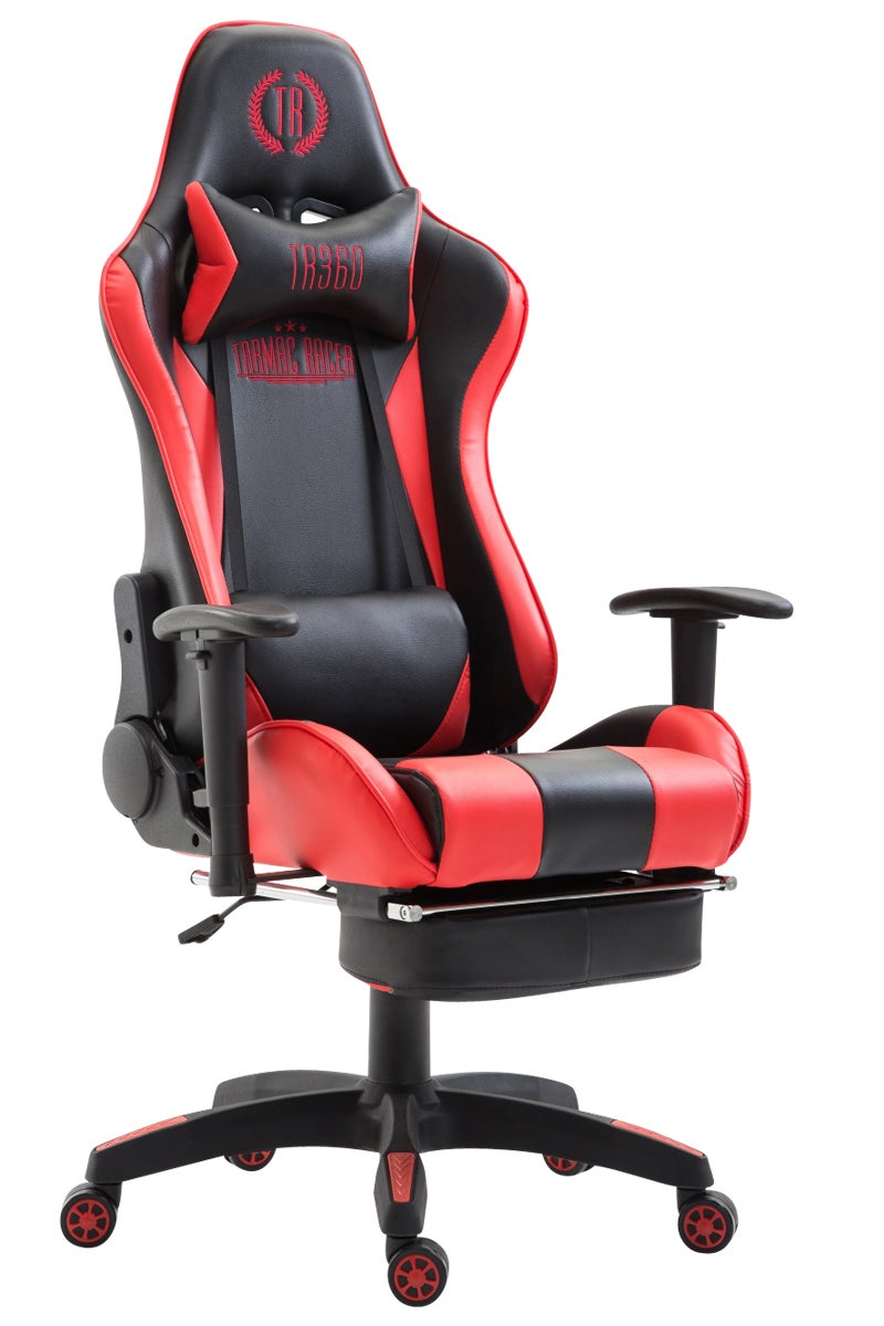 Silla Racing Boavista con/sin reposapiés Negro/rojo|Con reposapiés ...
