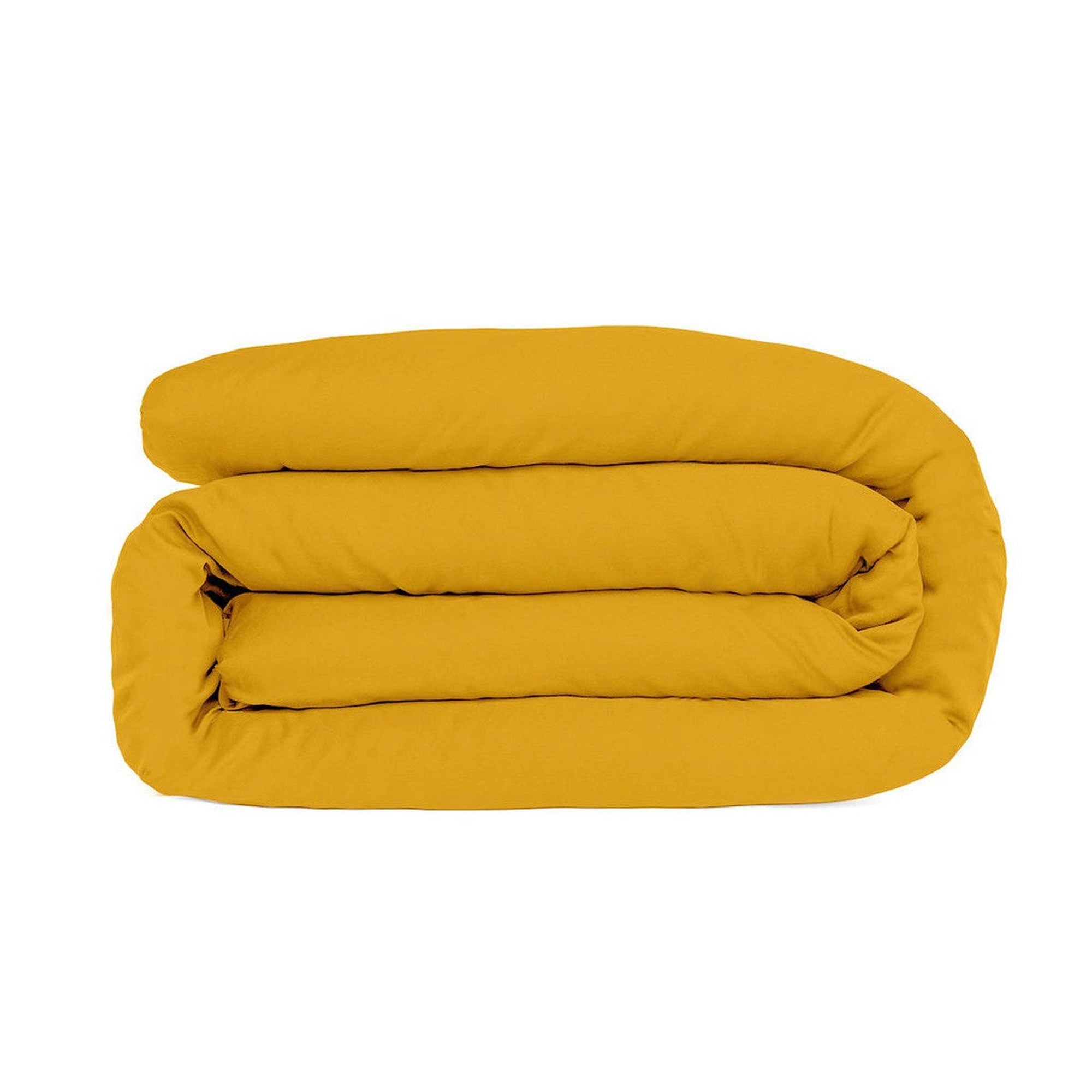 Housse de couette 200x200 satin de coton jaune moutarde - 2