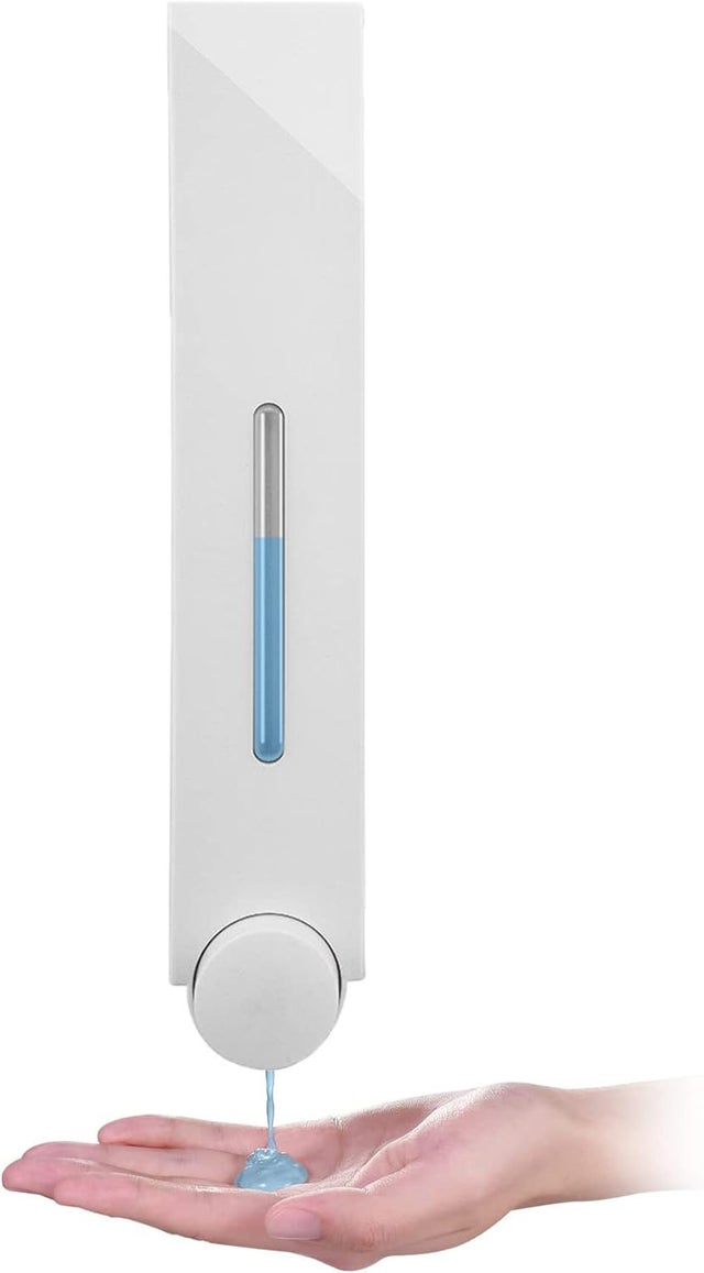 Dozownik mydła montowany na ścianie 420 ml do prysznica, balsamu, szamponu, żelu do łazienki, toalety, kawiarni, restauracji, hotelu – biały
