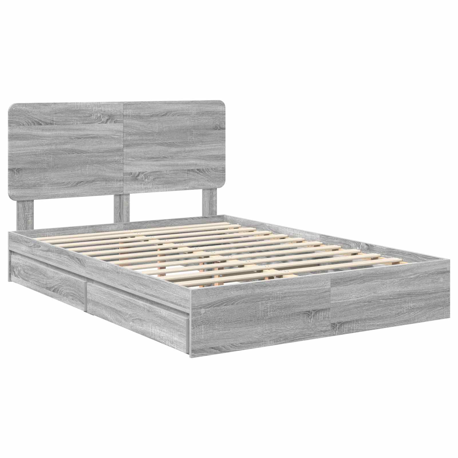 Lit de Rangement Gris 140 x 200 cm Bois d'ingénierie - 4